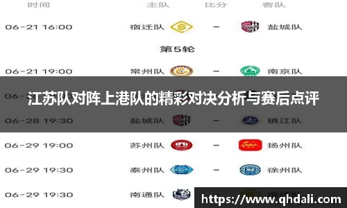 江苏队对阵上港队的精彩对决分析与赛后点评